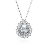 925 Silver Zircon Gemstone Pendant Necklace for Women