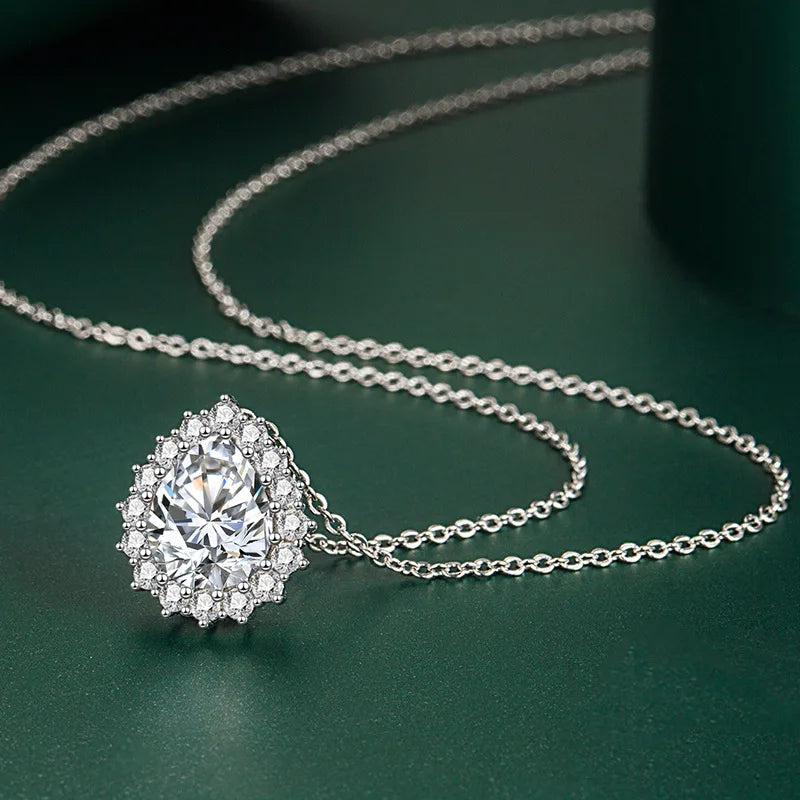 925 Silver Zircon Gemstone Pendant Necklace for Women