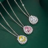 925 Silver Zircon Gemstone Pendant Necklace for Women