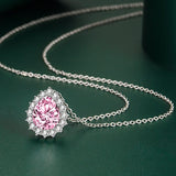 925 Silver Zircon Gemstone Pendant Necklace for Women
