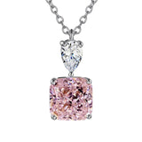 925 Silver Necklace with Zircon Geometric Pendant for Women