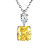 925 Silver Necklace with Zircon Geometric Pendant for Women
