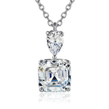 925 Silver Necklace with Zircon Geometric Pendant for Women