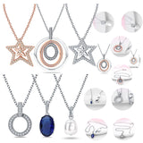 925 Sterling Silver Necklace O Shape Pendant Charm Beads DIY High Jewelry