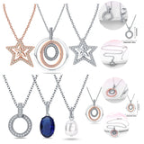 925 Silver O Shape Multicolor Pendant Charm Necklace