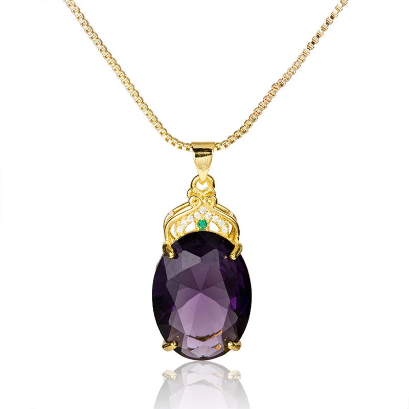 Zircon Gemstone Necklace 925 Silver Wedding Jewelry