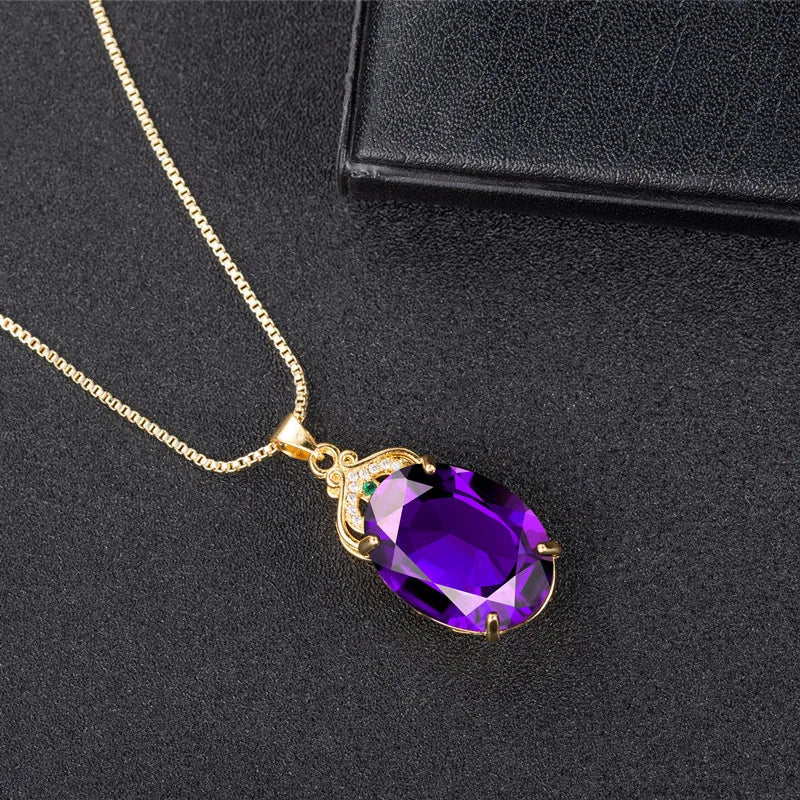 Zircon Gemstone Necklace 925 Silver Wedding Jewelry