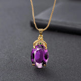 Zircon Gemstone Necklace 925 Silver Wedding Jewelry