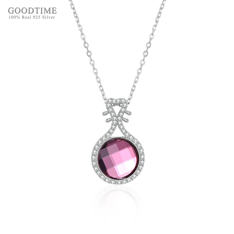 Sterling Silver Crystal Pipa Pendant Necklace for Women
