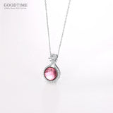 Sterling Silver Crystal Pipa Pendant Necklace for Women