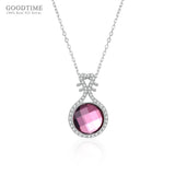 Sterling Silver Crystal Pipa Pendant Necklace for Women