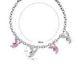 Cubic Zirconia Rabbit Charm Necklace Rock Style Jewelry