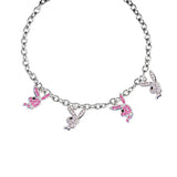 Cubic Zirconia Rabbit Charm Necklace Rock Style Jewelry