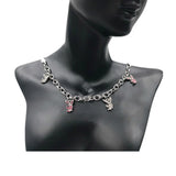 Cubic Zirconia Rabbit Charm Necklace Rock Style for Girls