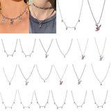 Cubic Zirconia Rabbit Charm Necklace Rock Style for Girls