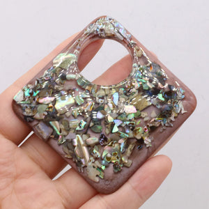Shell Gravel Resin Pendant for Necklaces