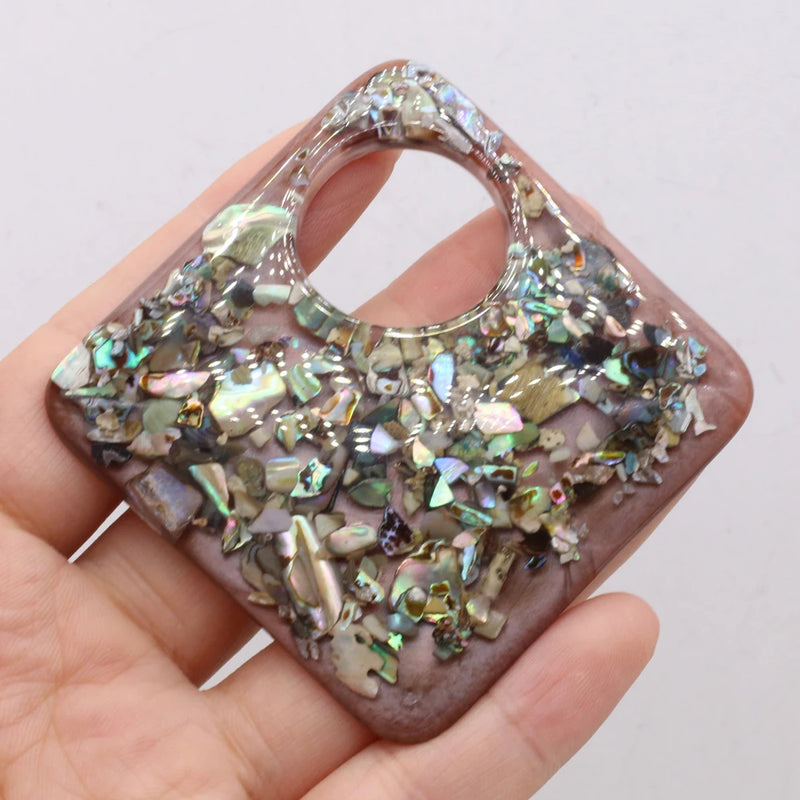 Shell Gravel Resin Pendant for Necklaces