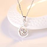 S925 Sterling Silver Necklace with Freshwater Pearl Zircon Pendant