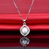 S925 Sterling Silver Necklace with Pearl Zircon Pendant