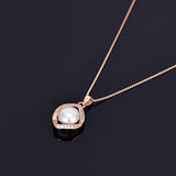 S925 Sterling Silver Necklace with Pearl Zircon Pendant