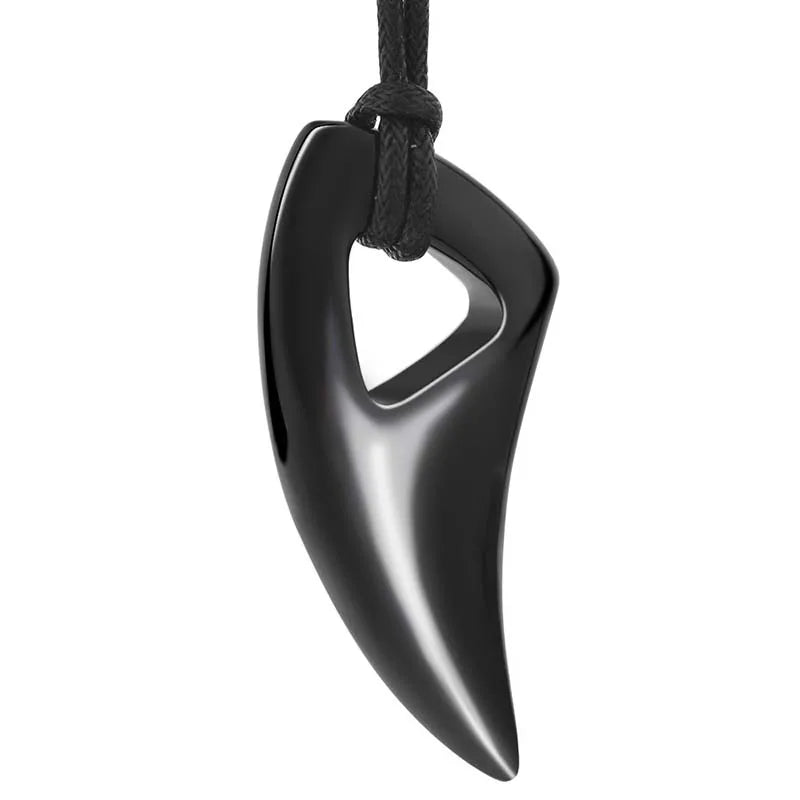 Titanium Steel Wolf Tooth Necklace Animal Pendant Jewelry for Men