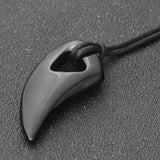 Titanium Steel Wolf Tooth Necklace Animal Pendant Jewelry for Men