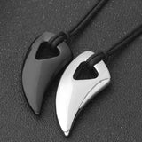 Titanium Steel Wolf Tooth Necklace Animal Pendant Jewelry for Men