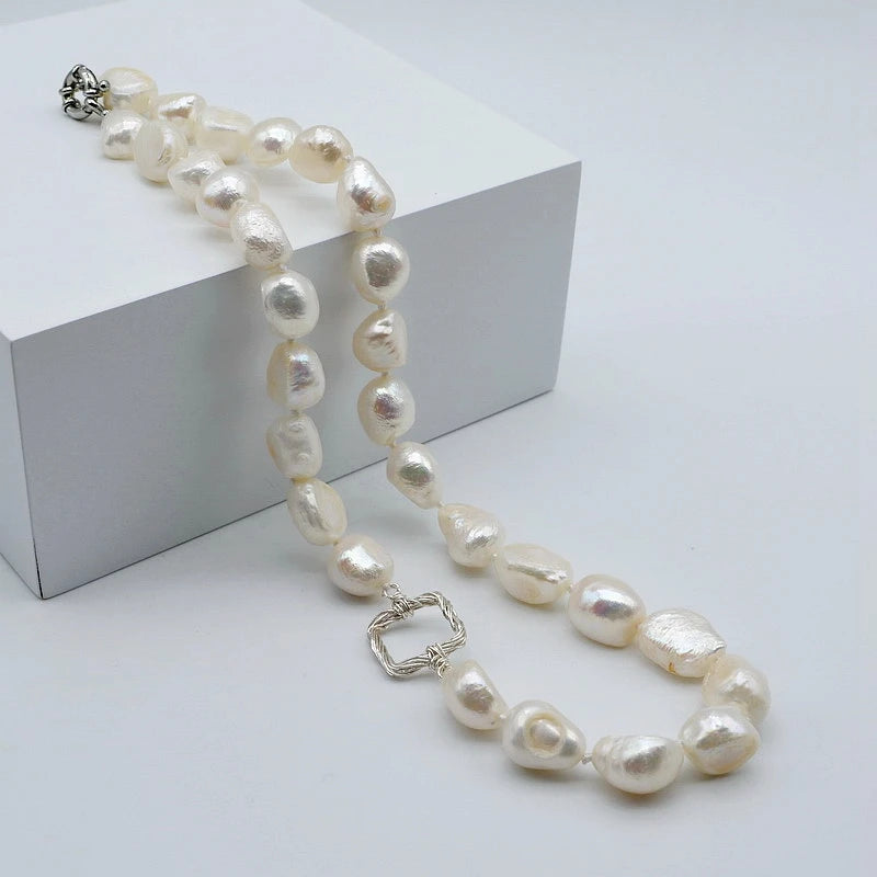 Baroque Pearl Necklace Vintage Square Accessories