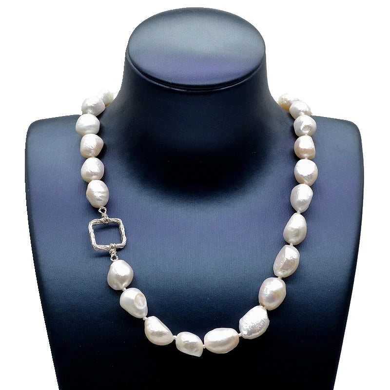 Baroque Pearl Necklace Vintage Square Accessories
