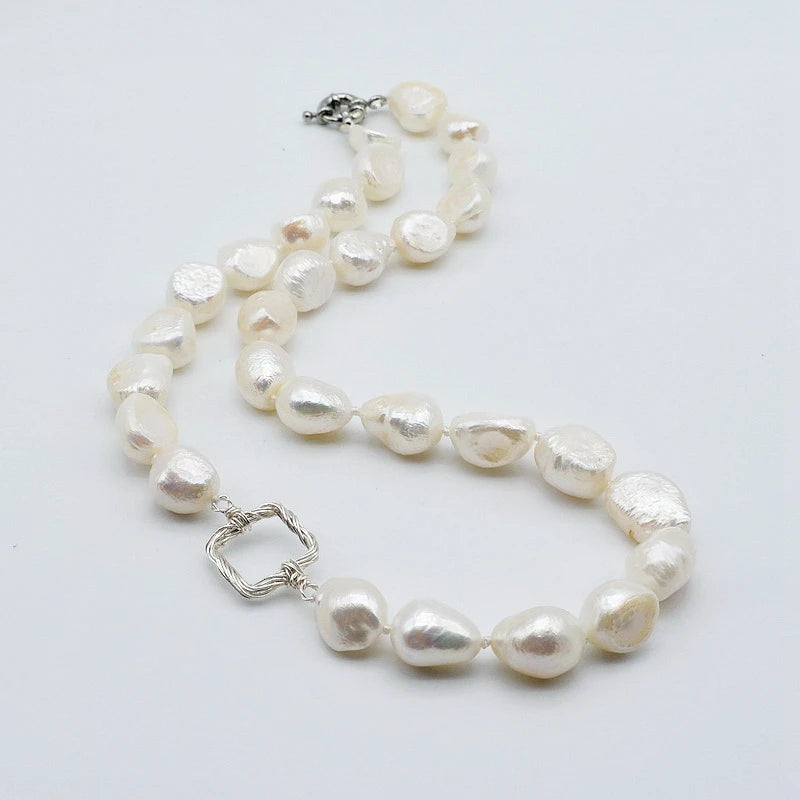 Baroque Pearl Necklace Vintage Square Accessories