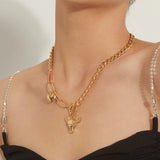 Bull Head Pendant Necklace Women Creative Jewelry Ladies Party