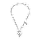 Bull Head Pendant Necklace Women Creative Jewelry Ladies Party