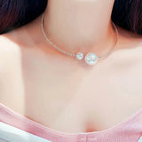 Pearl Rhinestone Choker Necklace Women Jewelry