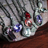 Faceted Crystal Pendant Necklace for Women
