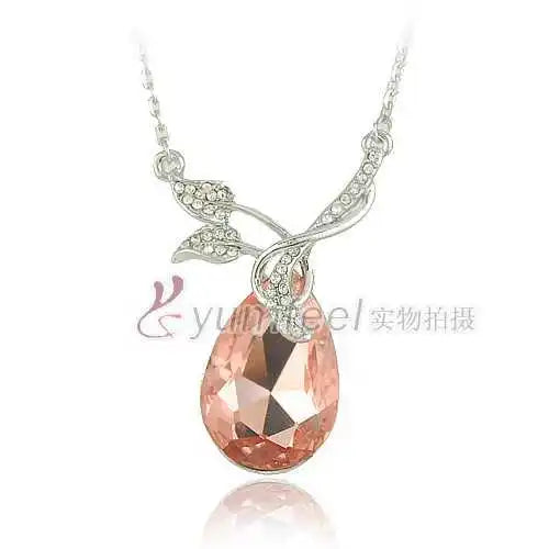 Faceted Crystal Pendant Necklace for Women