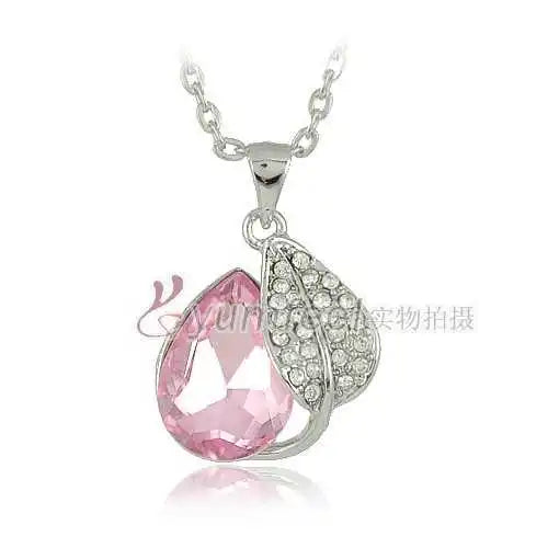 Faceted Crystal Pendant Necklace for Women