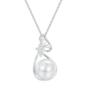 925 Silver Pearl Zircon Necklace for Women