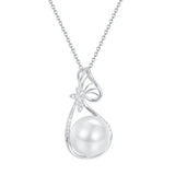 925 Silver Pearl Zircon Necklace for Women