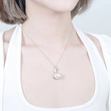 925 Silver Pearl Zircon Necklace for Women