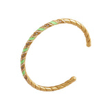 Neon Twisted Cable Cuff Bangle Painted Bracelet Femme Brass Bangles
