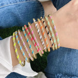Neon Twisted Cable Cuff Bangle Painted Bracelet Femme Brass Bangles
