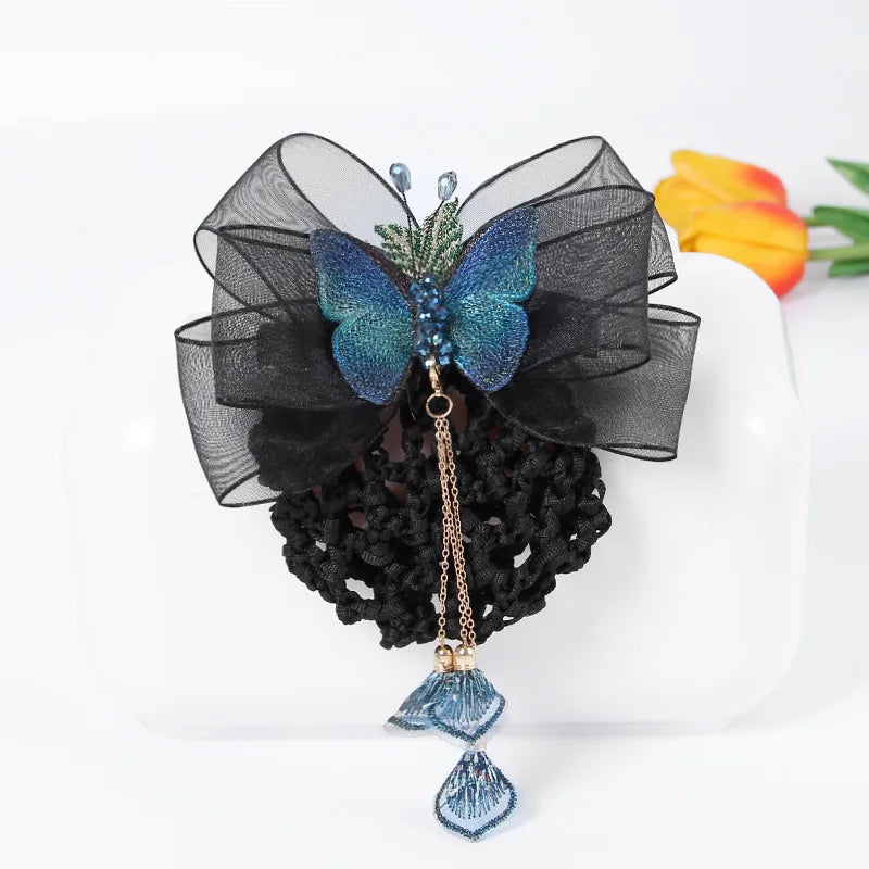 Net Bag Butterfly Hair accessories Women Nurse Hair Net Hairpin