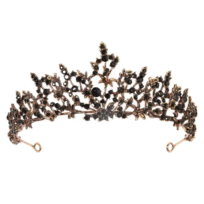 Silver Rhinestone Flower Hair Crown Tiara for Women Bride