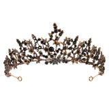 Silver Rhinestone Flower Hair Crown Tiara for Women Bride