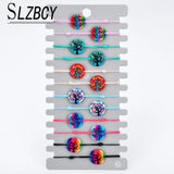 Acrylic Tree of Life Charm Bracelets Set Women Adjustable Unicorn Wristband