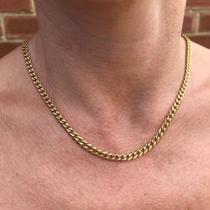 5mm Cuban Chain Necklace Stainless Steel Men Jewelry Gift