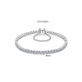 925 Silver CZ Charm Bracelet for Women Girl Party Gift Jewelry
