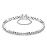 925 Silver CZ Charm Bracelet for Women Girl Party Gift Jewelry