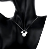 925 Silver Mickey Pendant Necklace for Women Girls