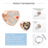 925 Silver Rose Heart Beads for Charm Bracelets DIY Jewelry